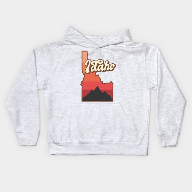 Idaho Retro Kids Hoodie by SunburstGeo